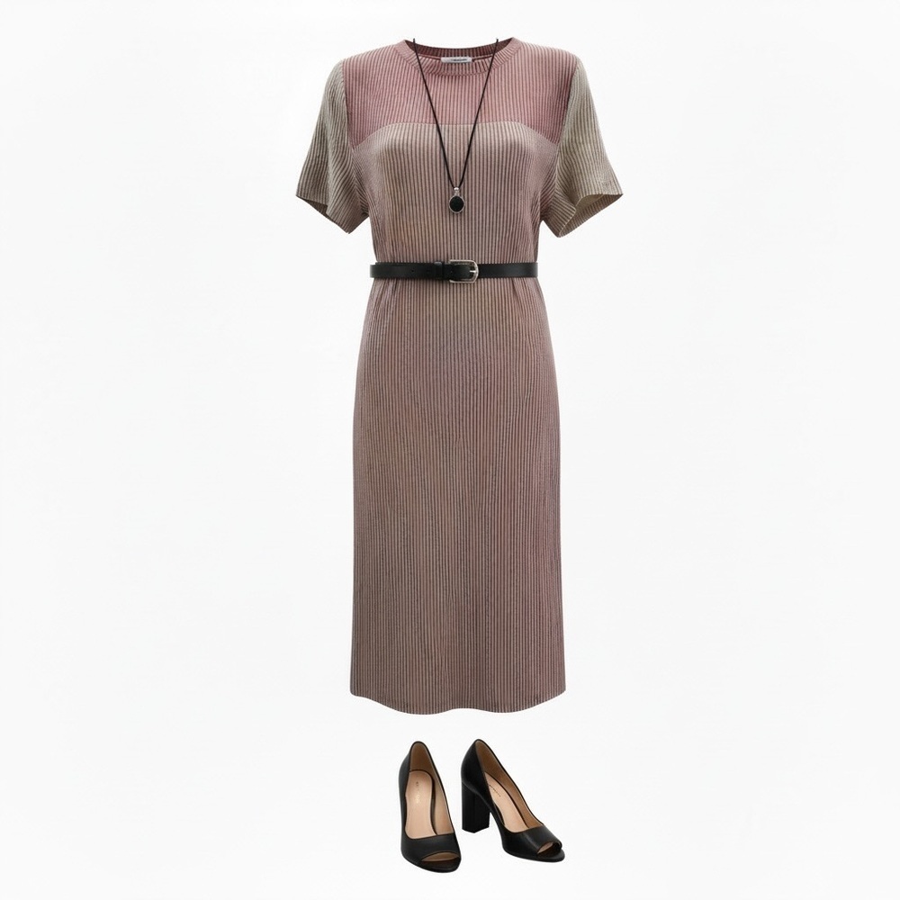 Merokeety Color Block Ribbed T-Shirt Dress – Size M | NWT